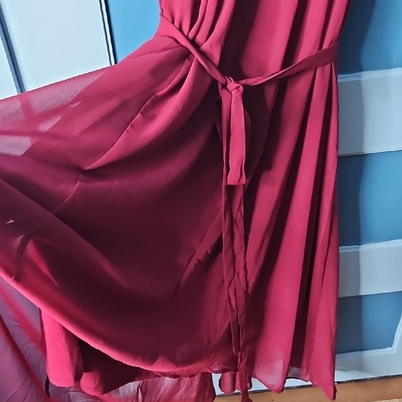 Torrid Women's Burgundy Strappy Chiffon Trapeze Women's Dress NWT - Picture 6 of 11